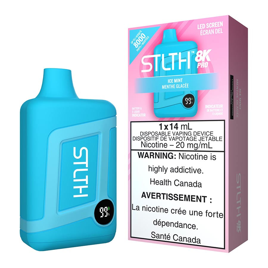 STLTH 8K Pro Disposable Vape Device - Ice Mint